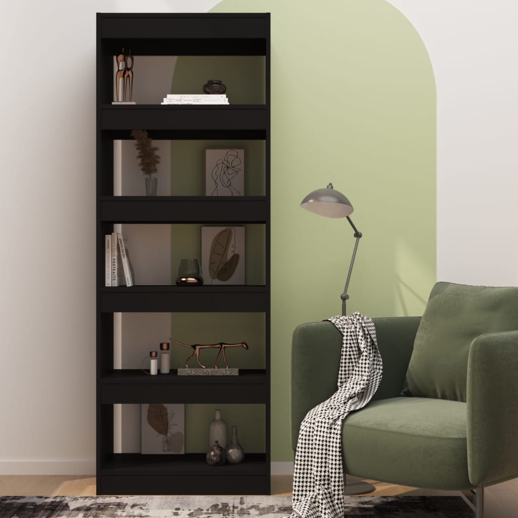 vidaXL Bibliothèque/Séparateur de pièce Noir 60x30x166 cm Aggloméré