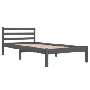 vidaXL Cadre de lit Bois massif de pin 90x200 cm Gris