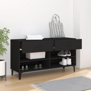 vidaXL Armoire à chaussures Noir 102x35x55 cm Bois d'ingénierie