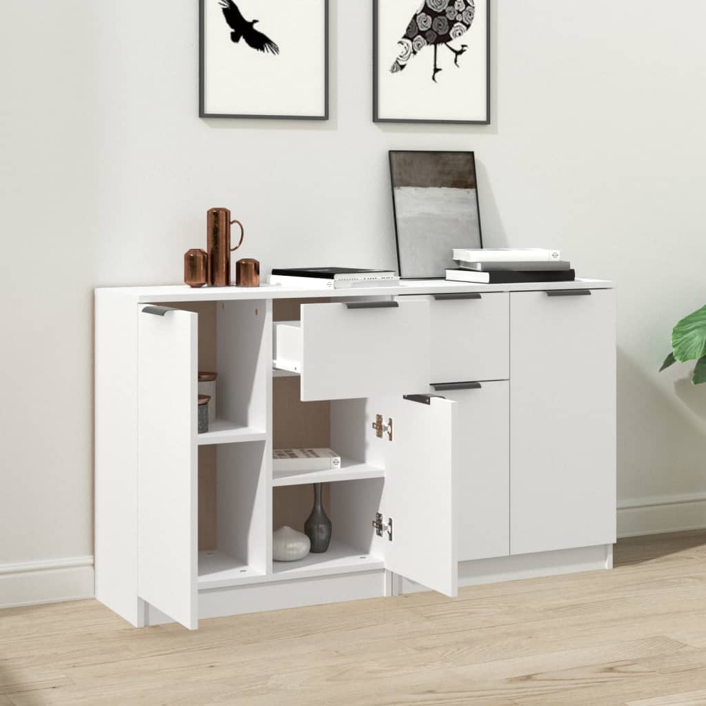 vidaXL Buffets 2 pcs Blanc 60x30x70 cm Bois d'ingénierie