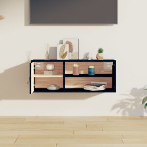 vidaXL Armoire murale Noir 80x30x30 cm Bois de pin massif