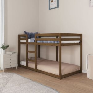 vidaXL Lit superposé Marron miel 90x190 cm Bois de pin massif